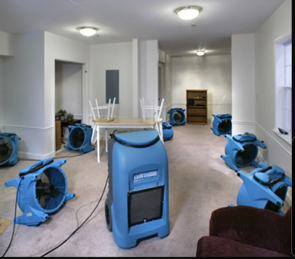 Air movers and dehumidifier setup for Water Extraction & Removal in Hayward